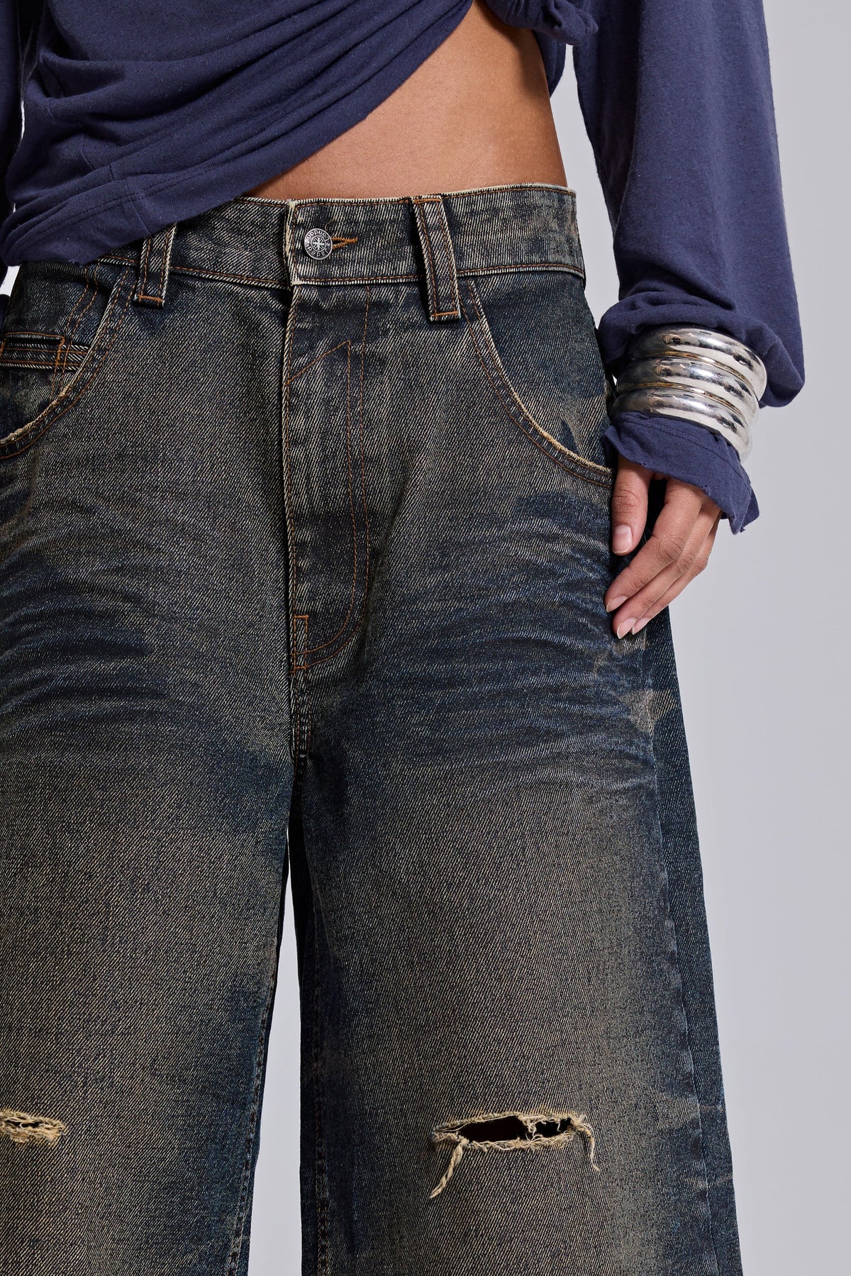 Blue Cinch Back Colossus Jorts