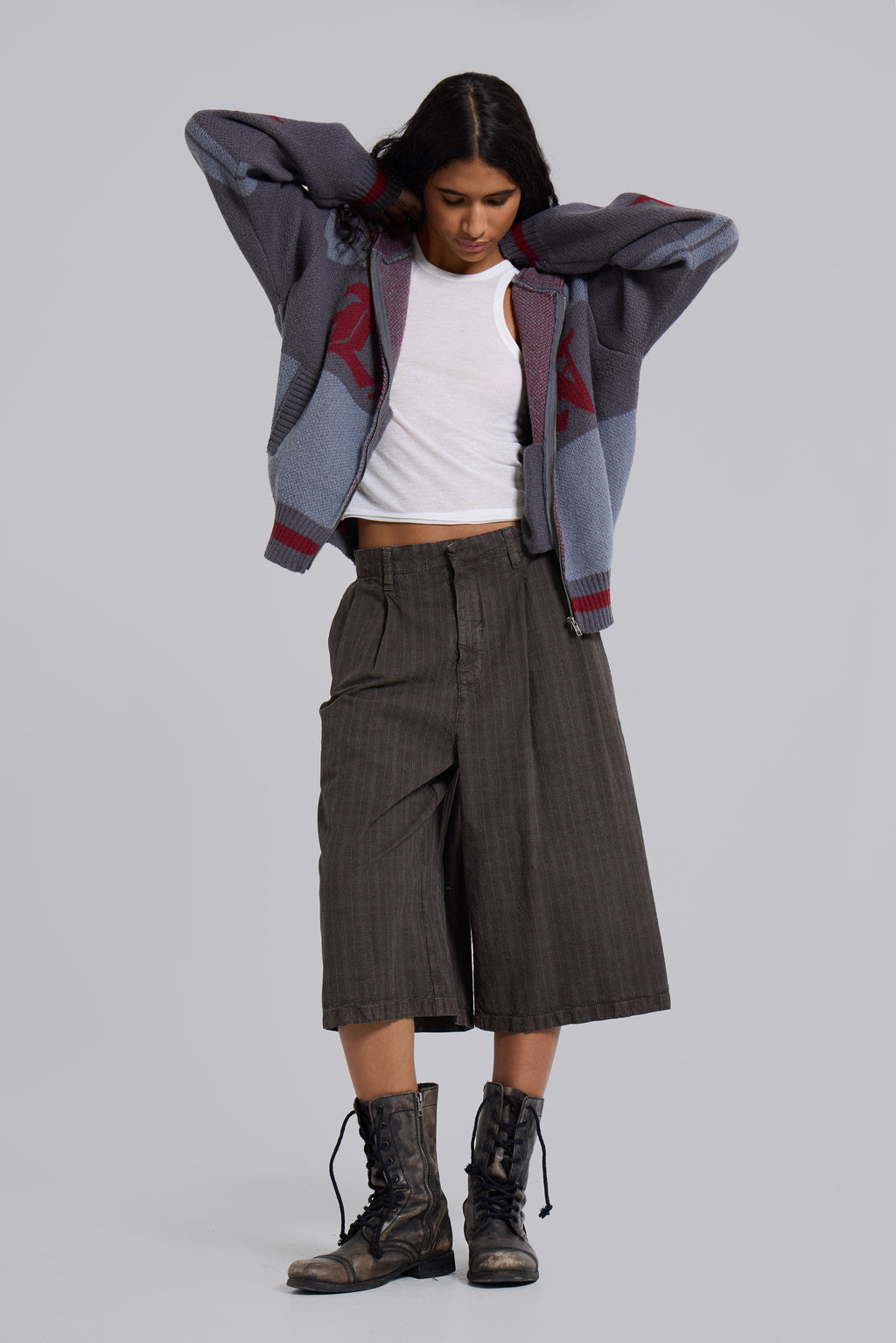 Brown Check Jumbo Jorts