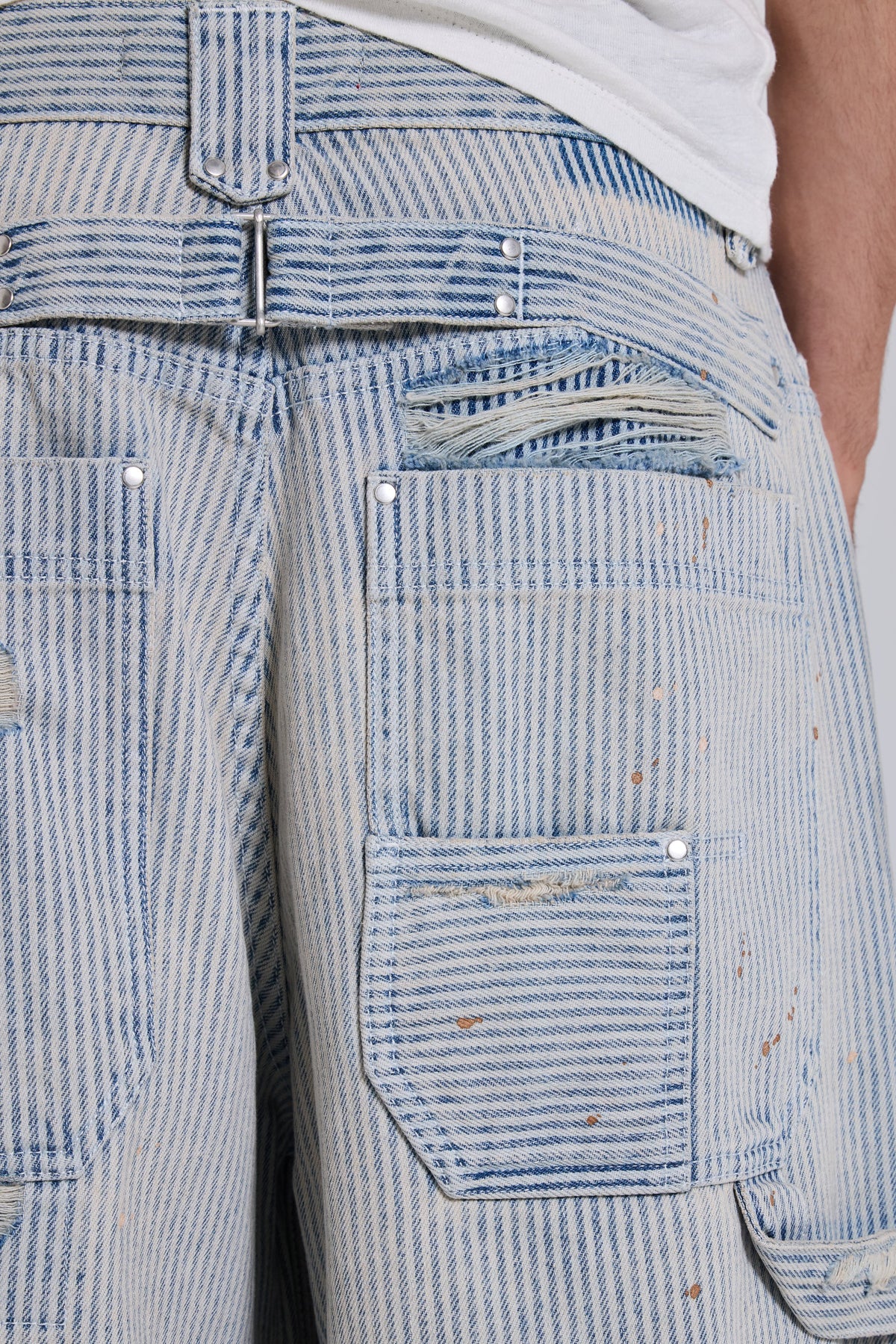 Pinstripe Double Knee Carpenter Jorts