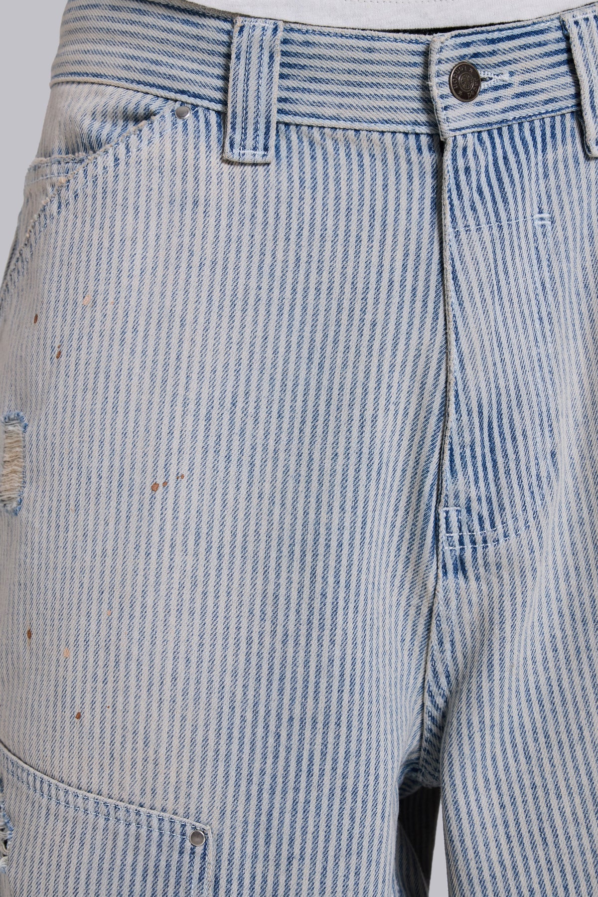 Pinstripe Double Knee Carpenter Jorts
