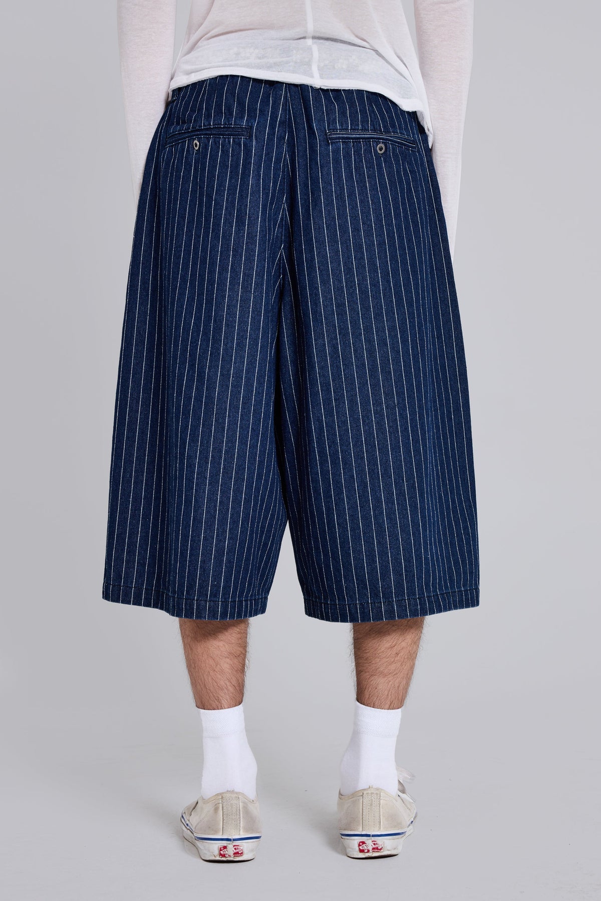 Shorts XL Goliath de raya diplomática denim