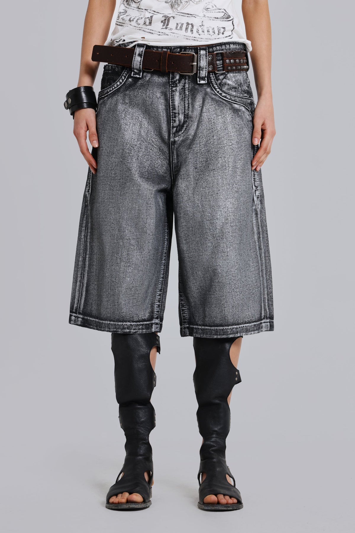 Shorts Rock Revival Dust plateados