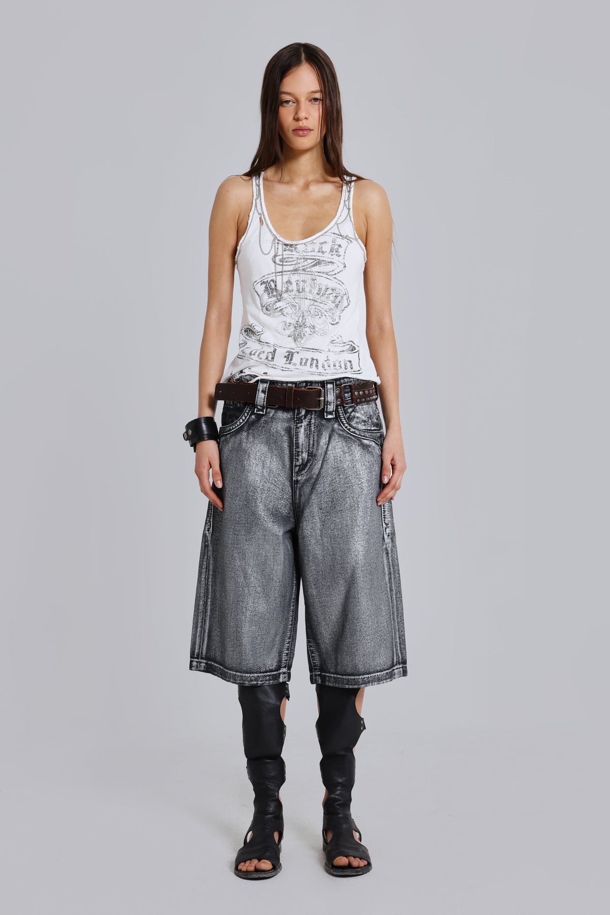Shorts Rock Revival Dust plateados