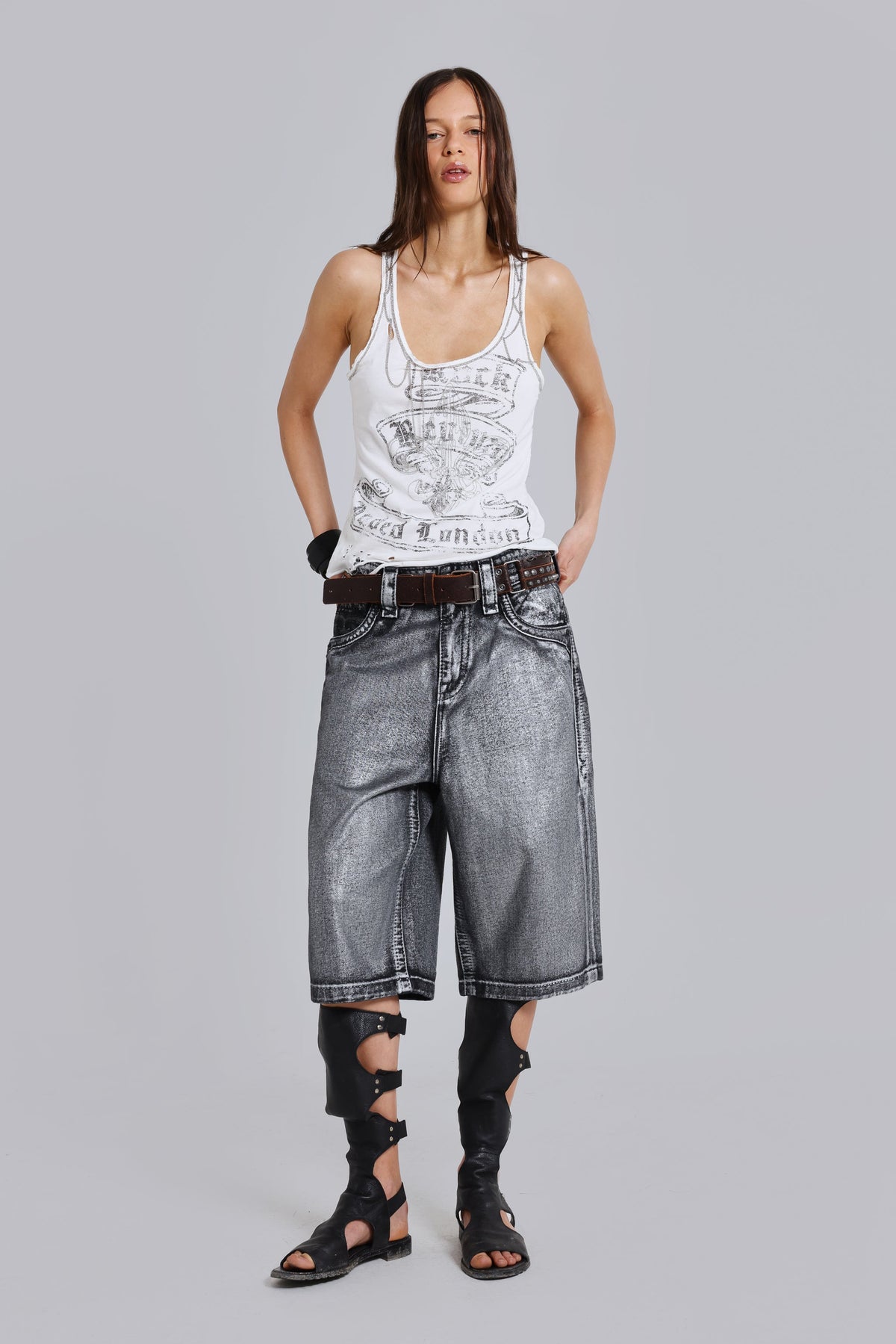 Shorts Rock Revival Dust plateados