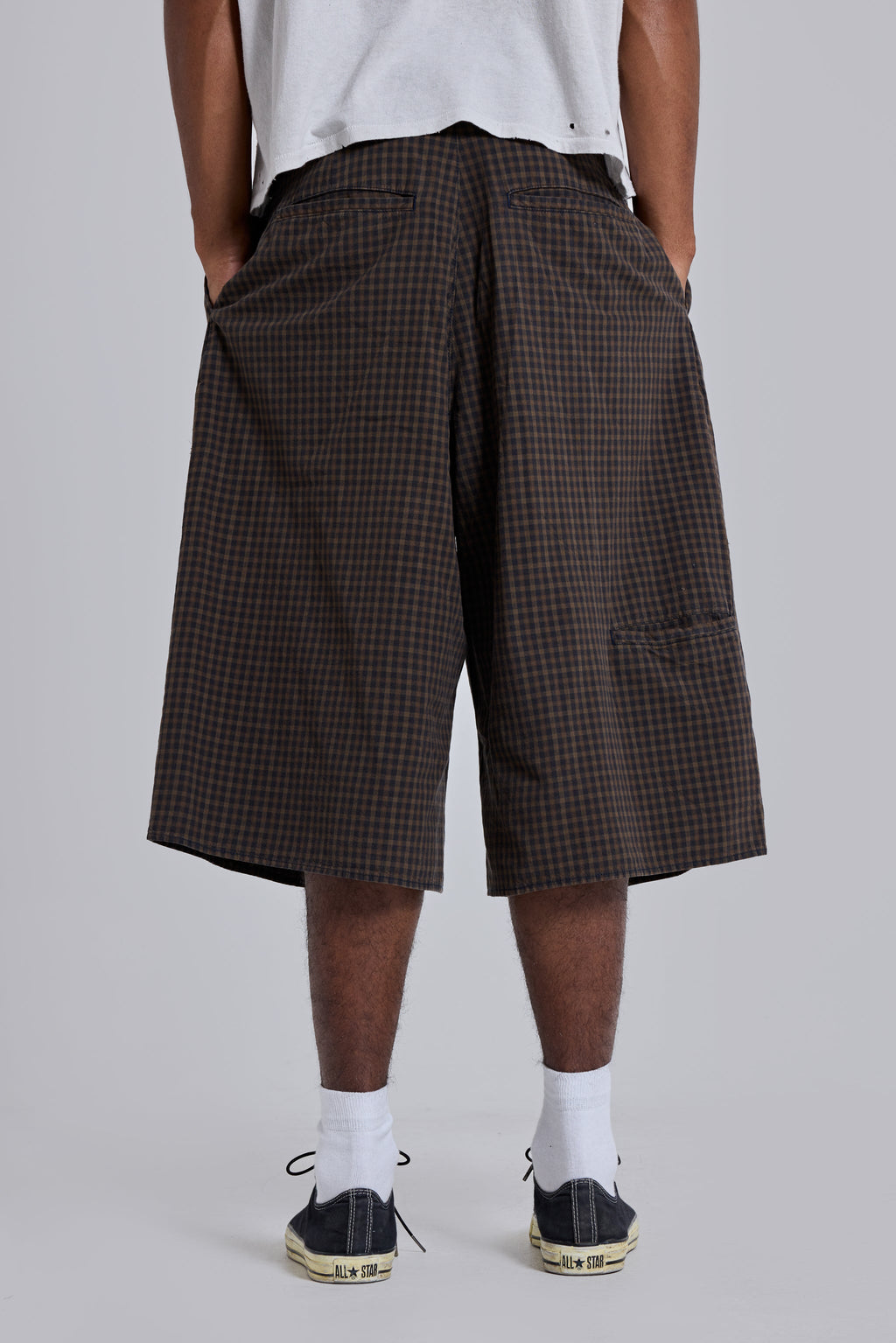 Shorts XL Goliath de cuadros marrones