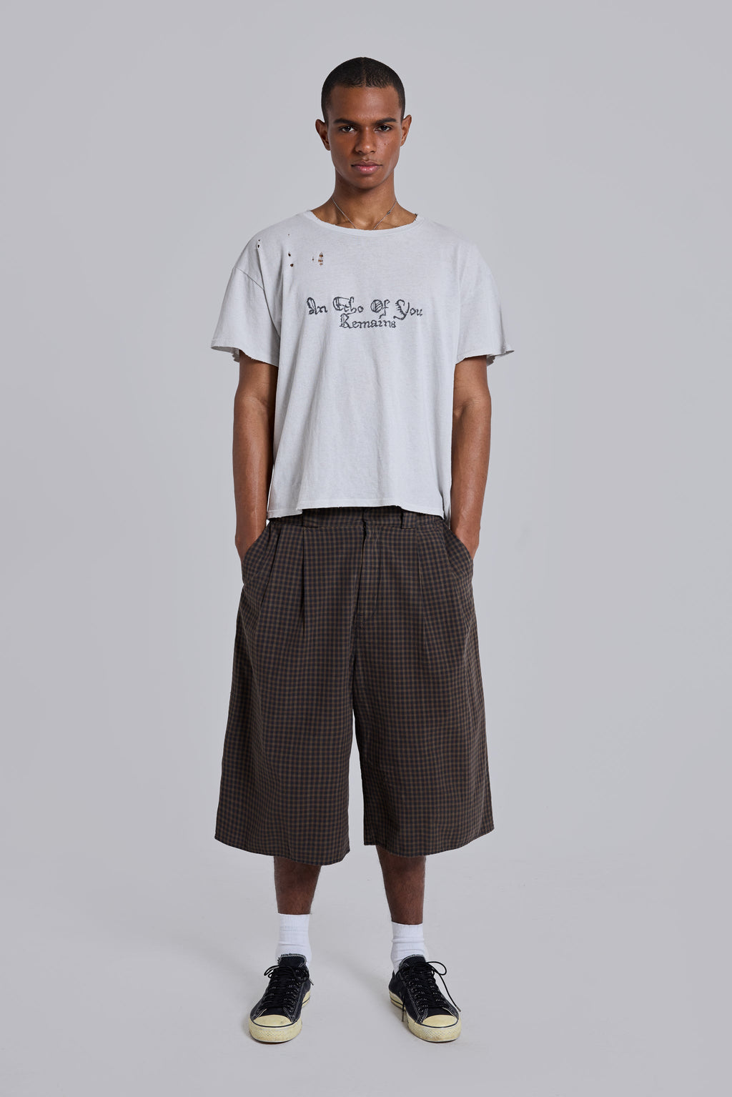 Shorts XL Goliath de cuadros marrones