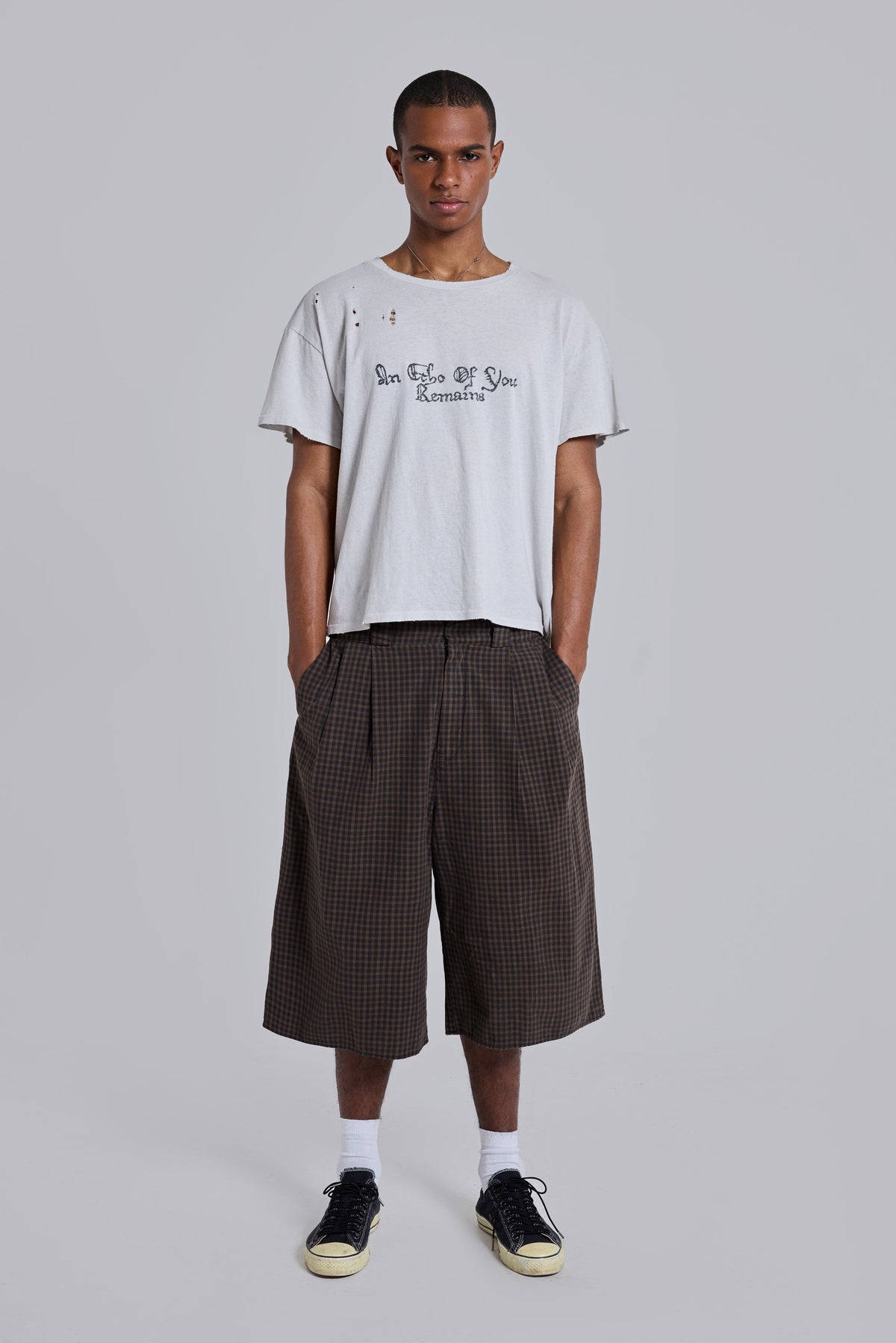 Shorts XL Goliath de cuadros marrones