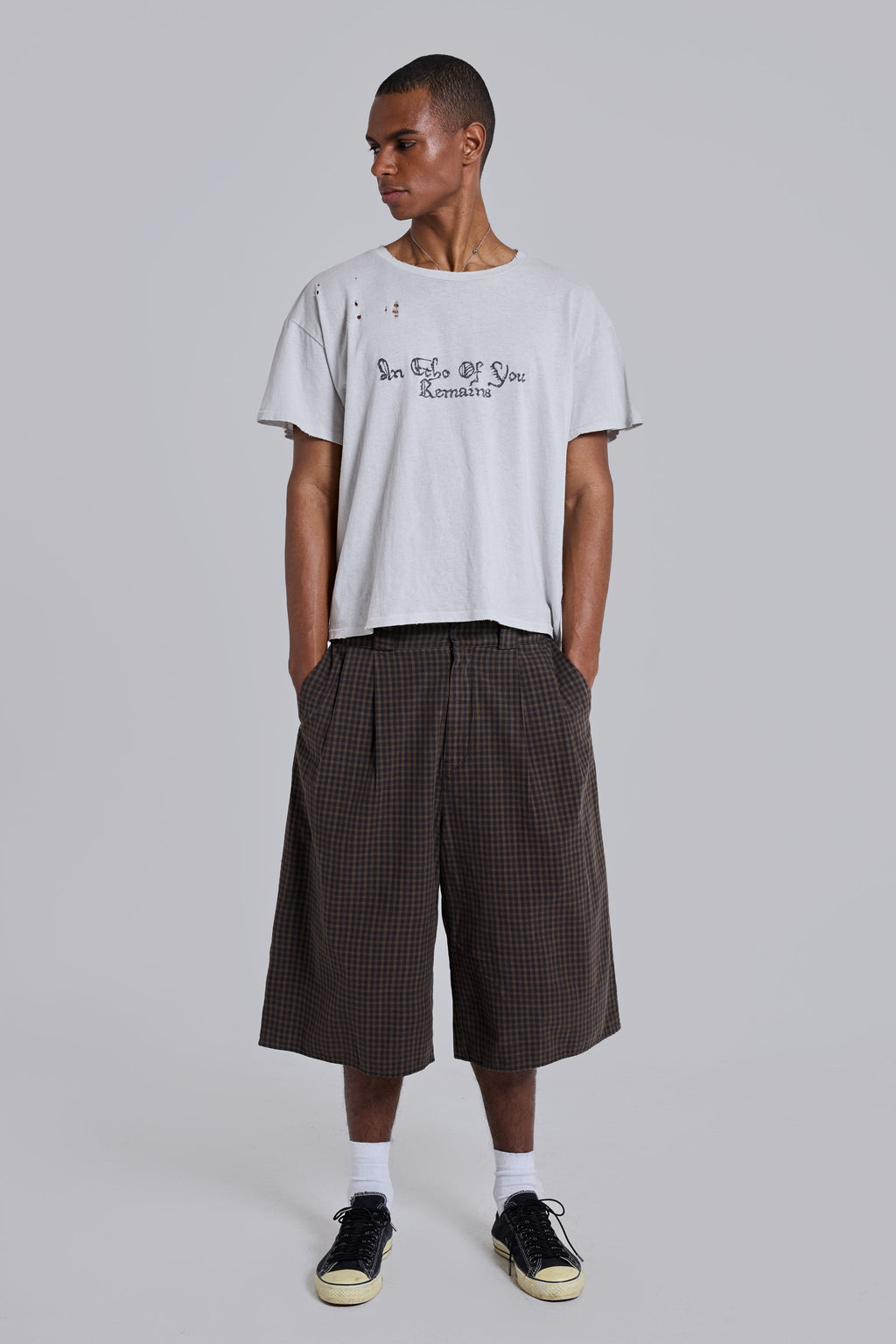 Shorts XL Goliath de cuadros marrones
