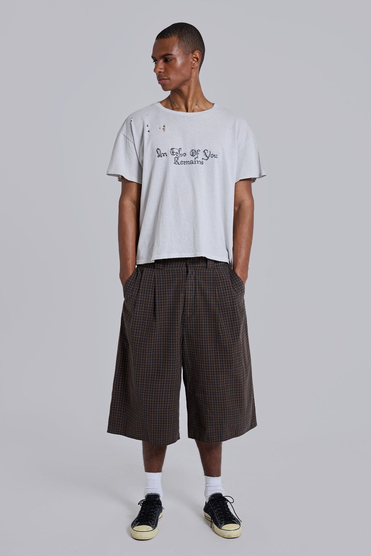 Shorts XL Goliath de cuadros marrones
