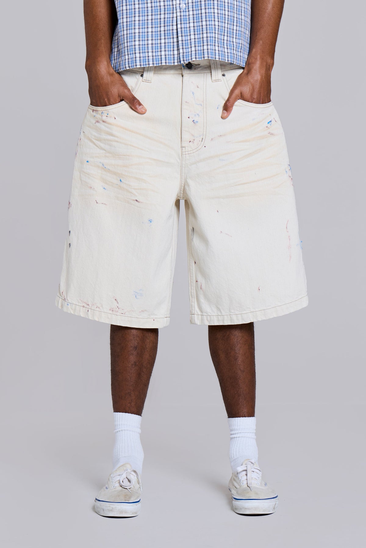 Bermudas vaqueras Colossus con pintura crudas