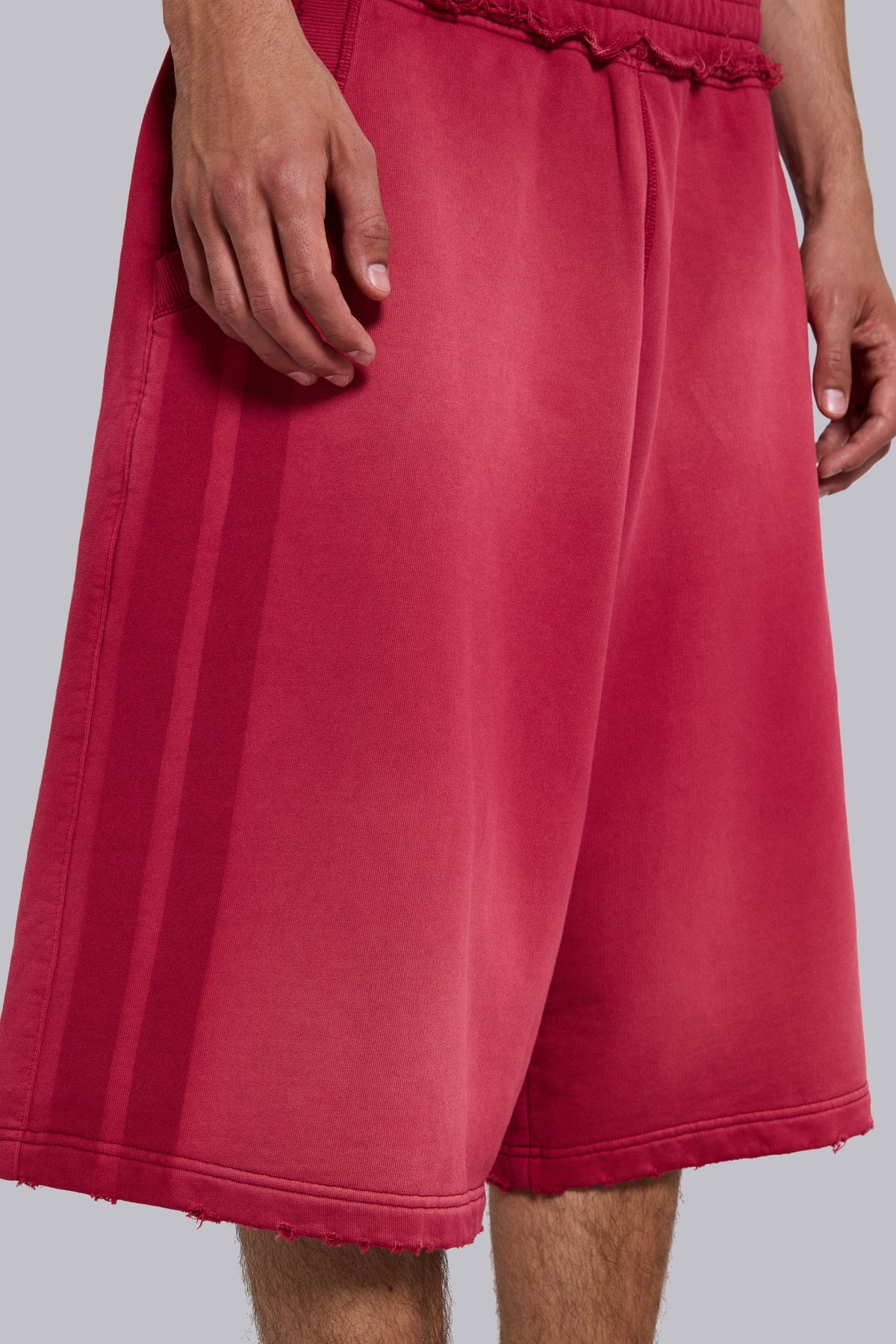 Red Sport Stripe Monster Jogger Shorts