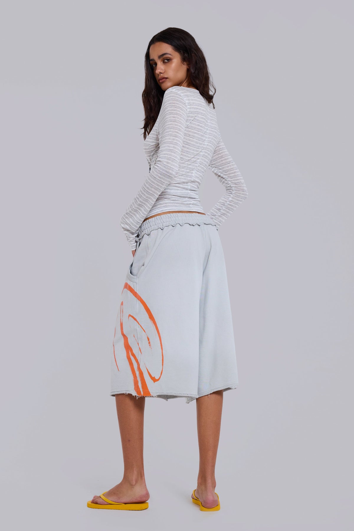 Grey Airbrush Divine Monster Jogger Shorts
