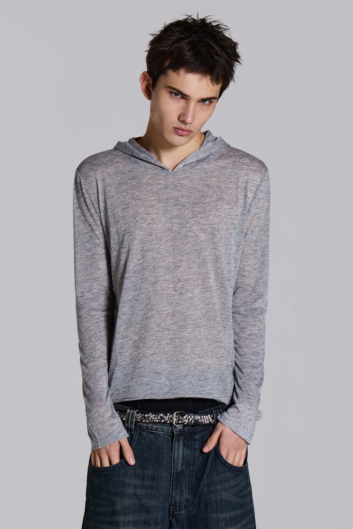 Sudadera con capucha Mist gris jaspeado