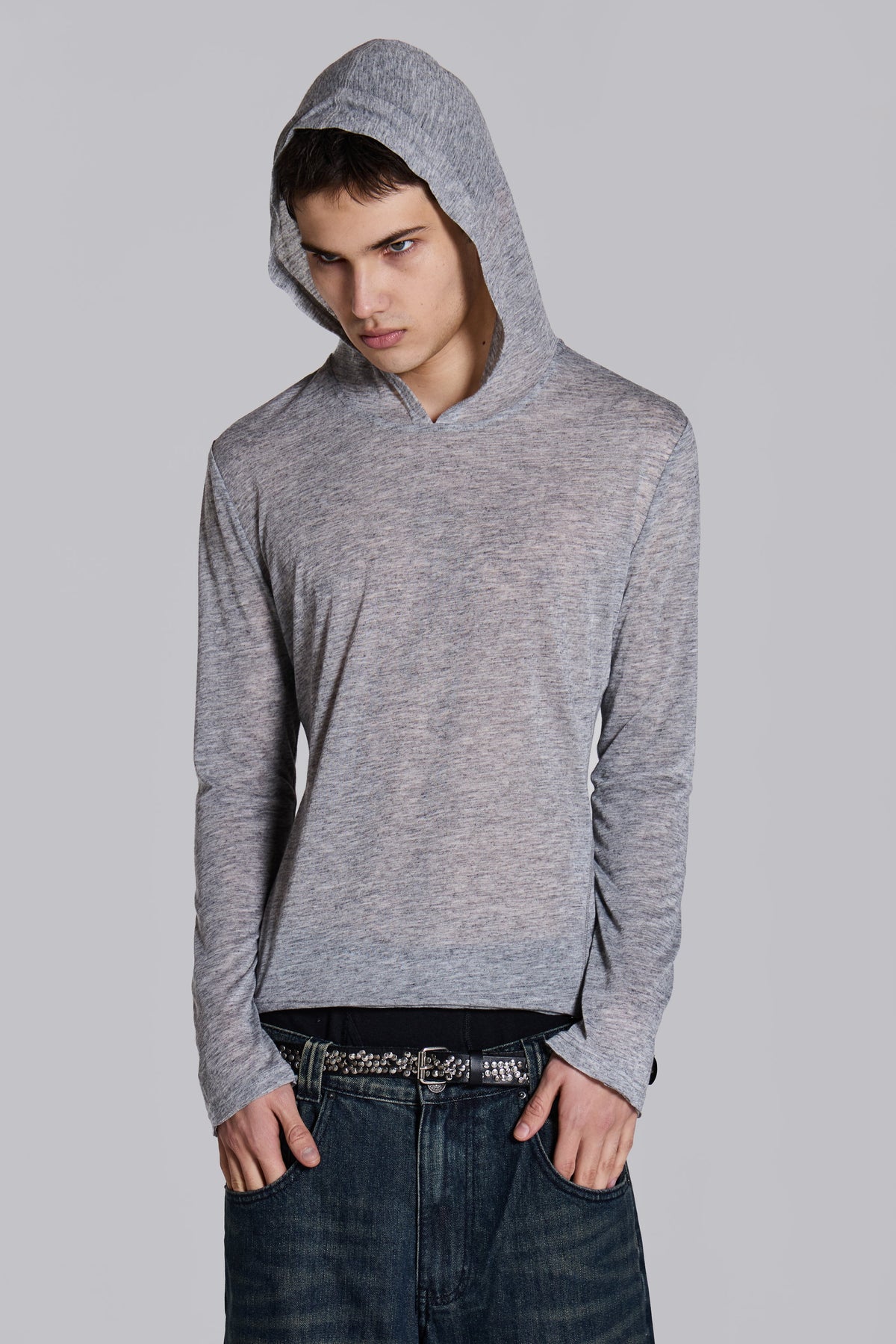Sudadera con capucha Mist gris jaspeado