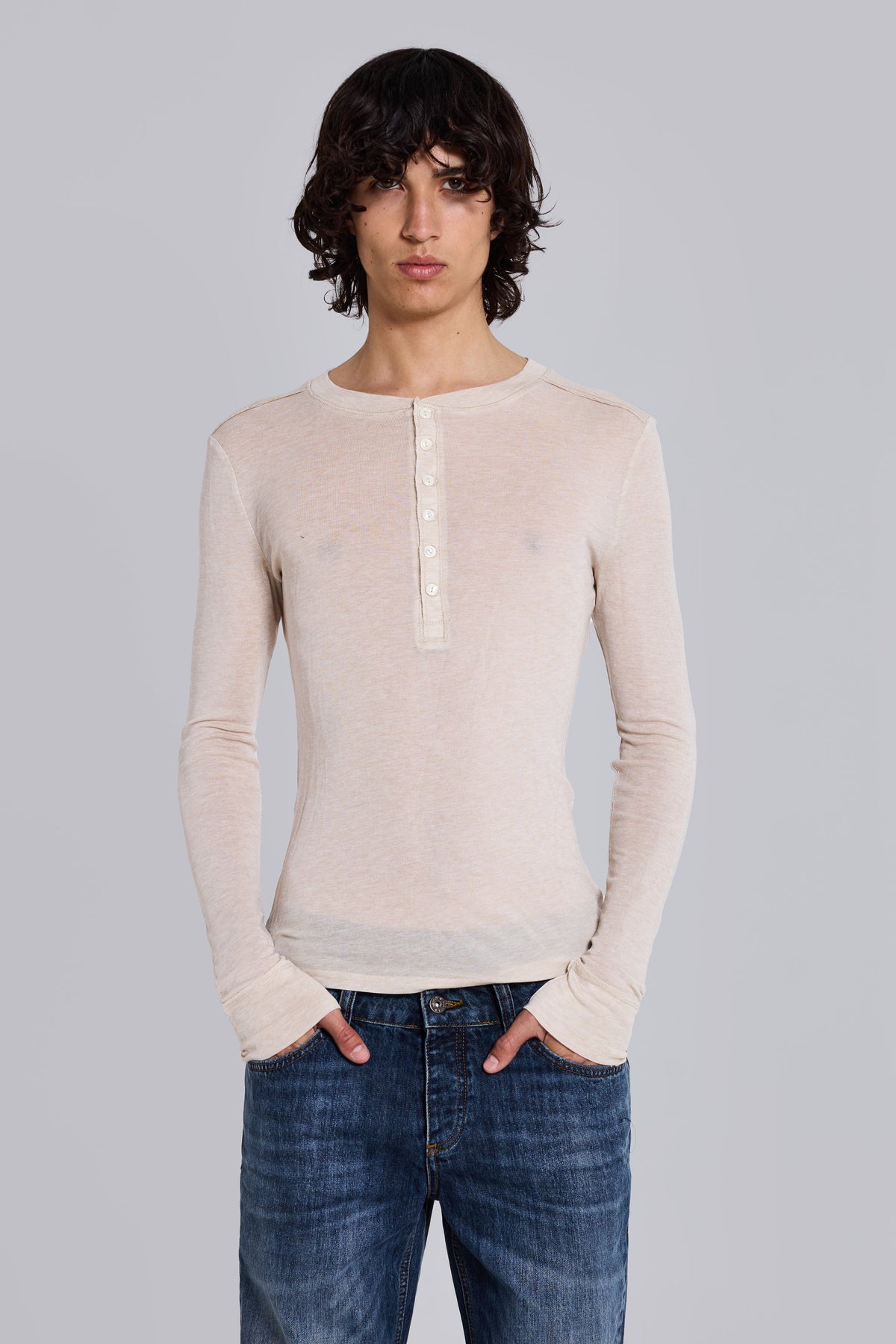 Oatmeal Haze Henley Top