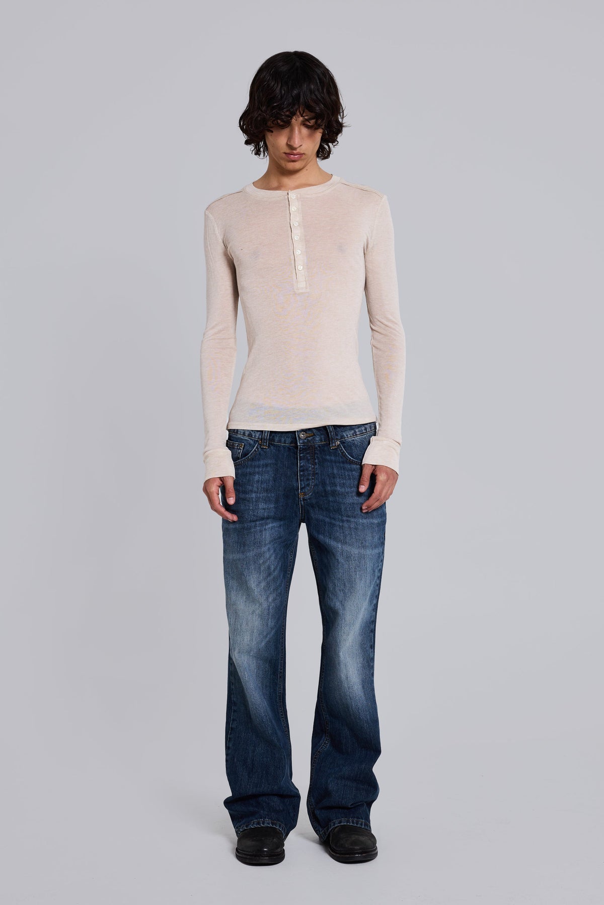 Oatmeal Haze Henley Top