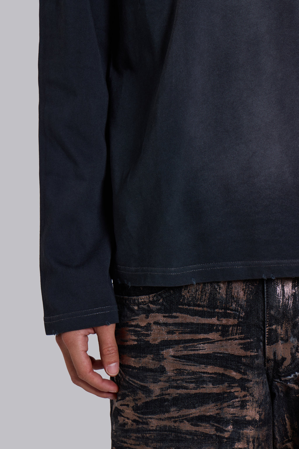 Opaque Navy LS Top