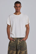 White Moth Cropped T-Shirt