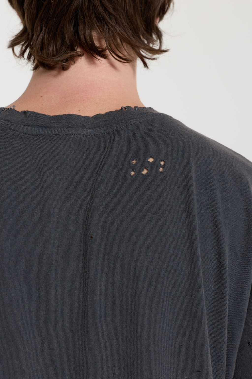 Washed Black Cropped Moth T-Shirt