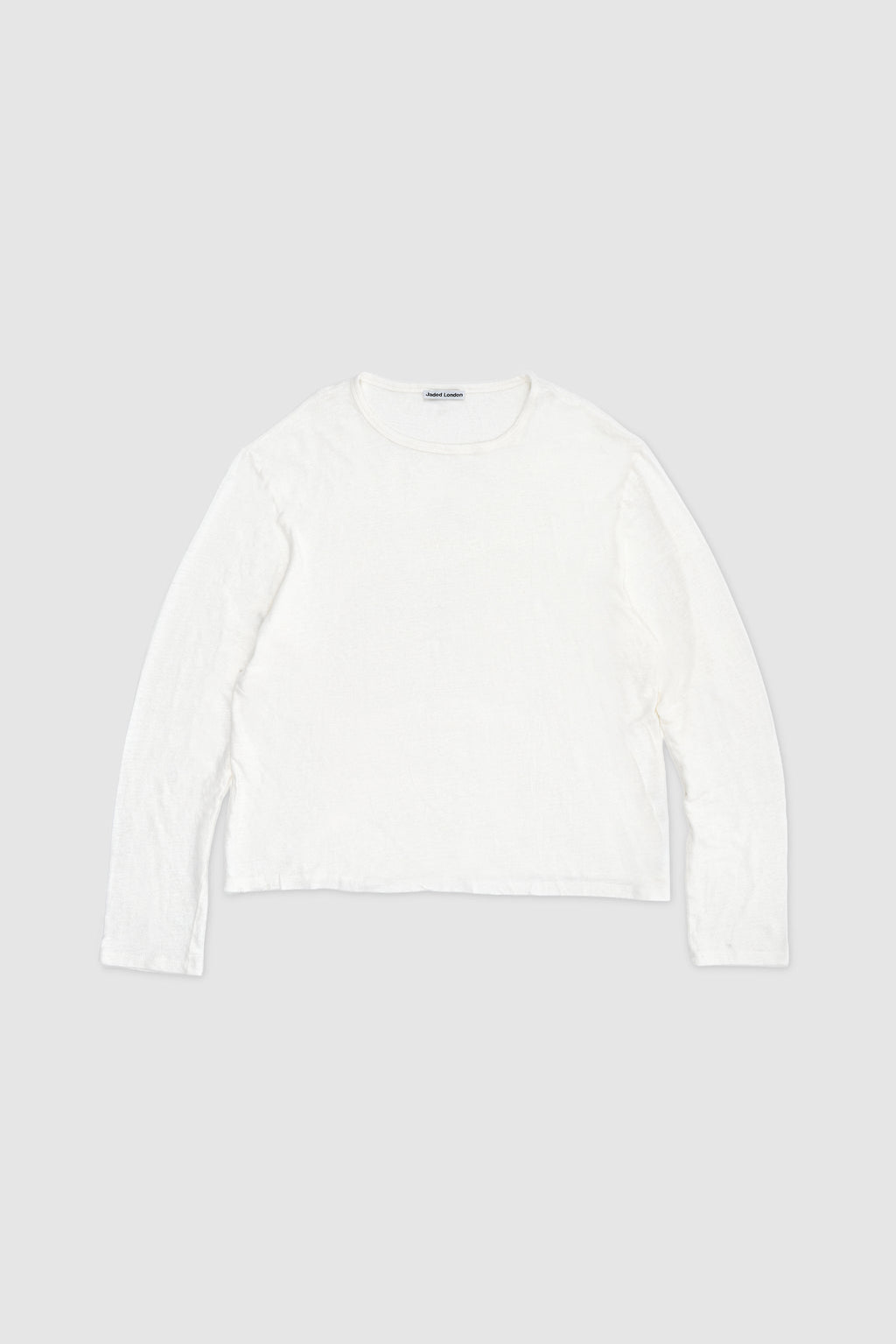 Slub White Long Sleeve T-Shirt