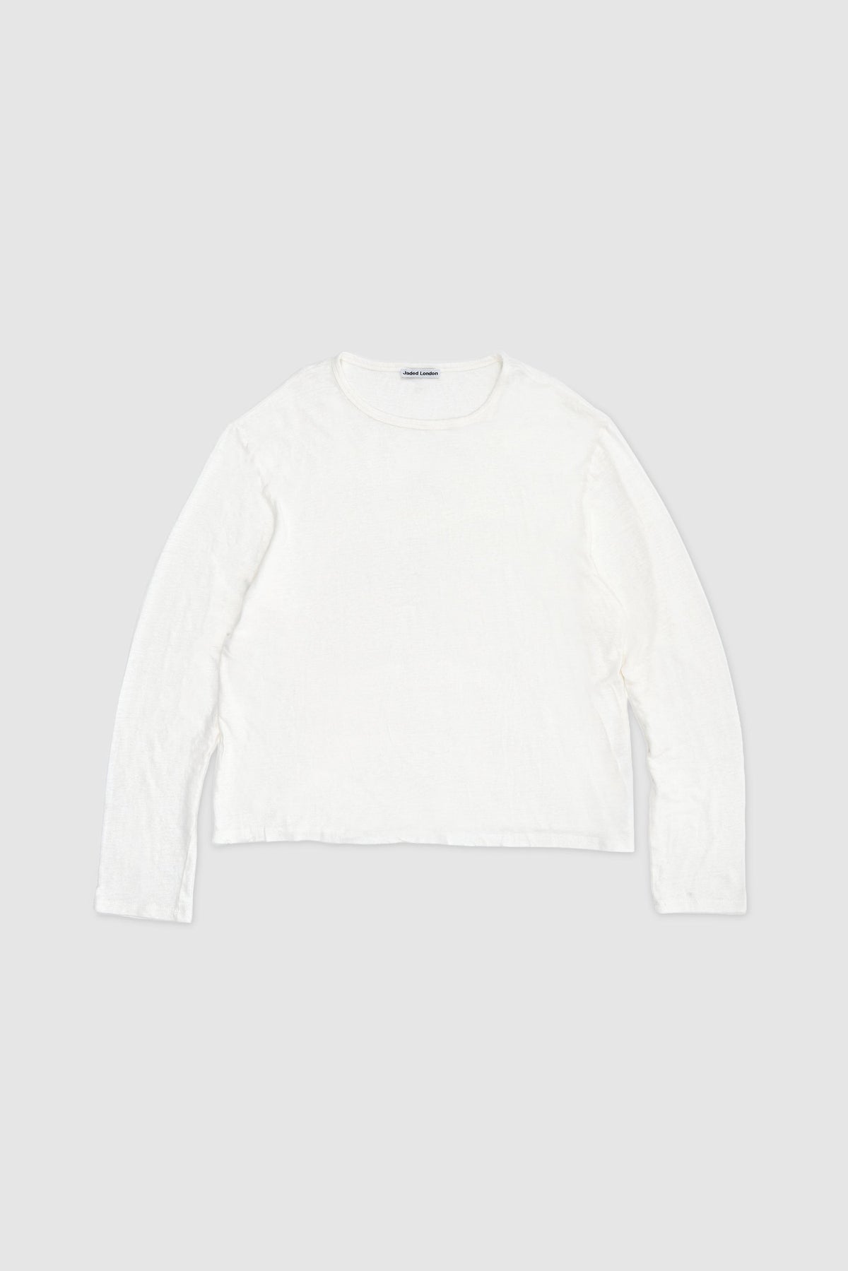 Slub White Long Sleeve T-Shirt