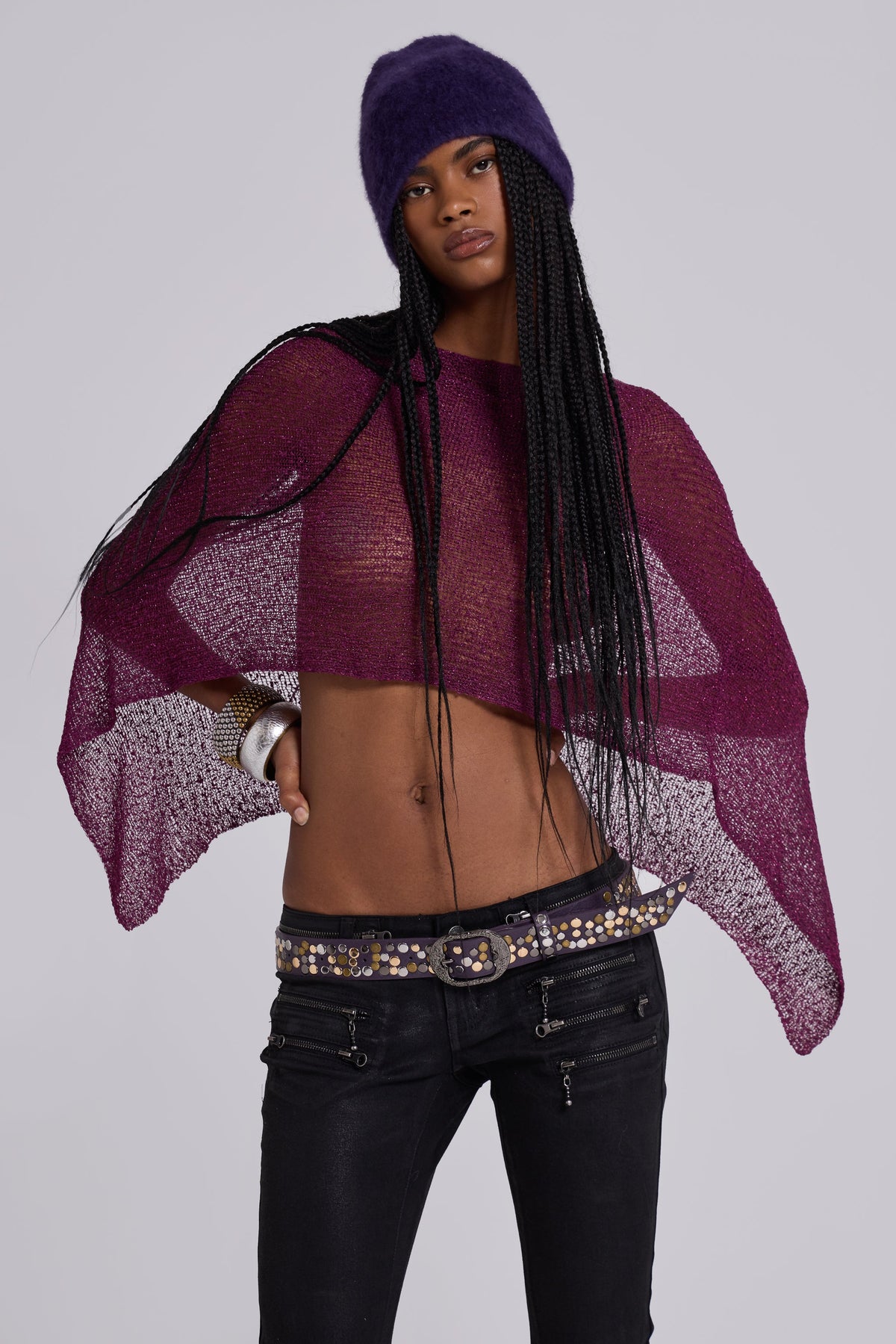 Infinity Multiway Knit Cape in Wine