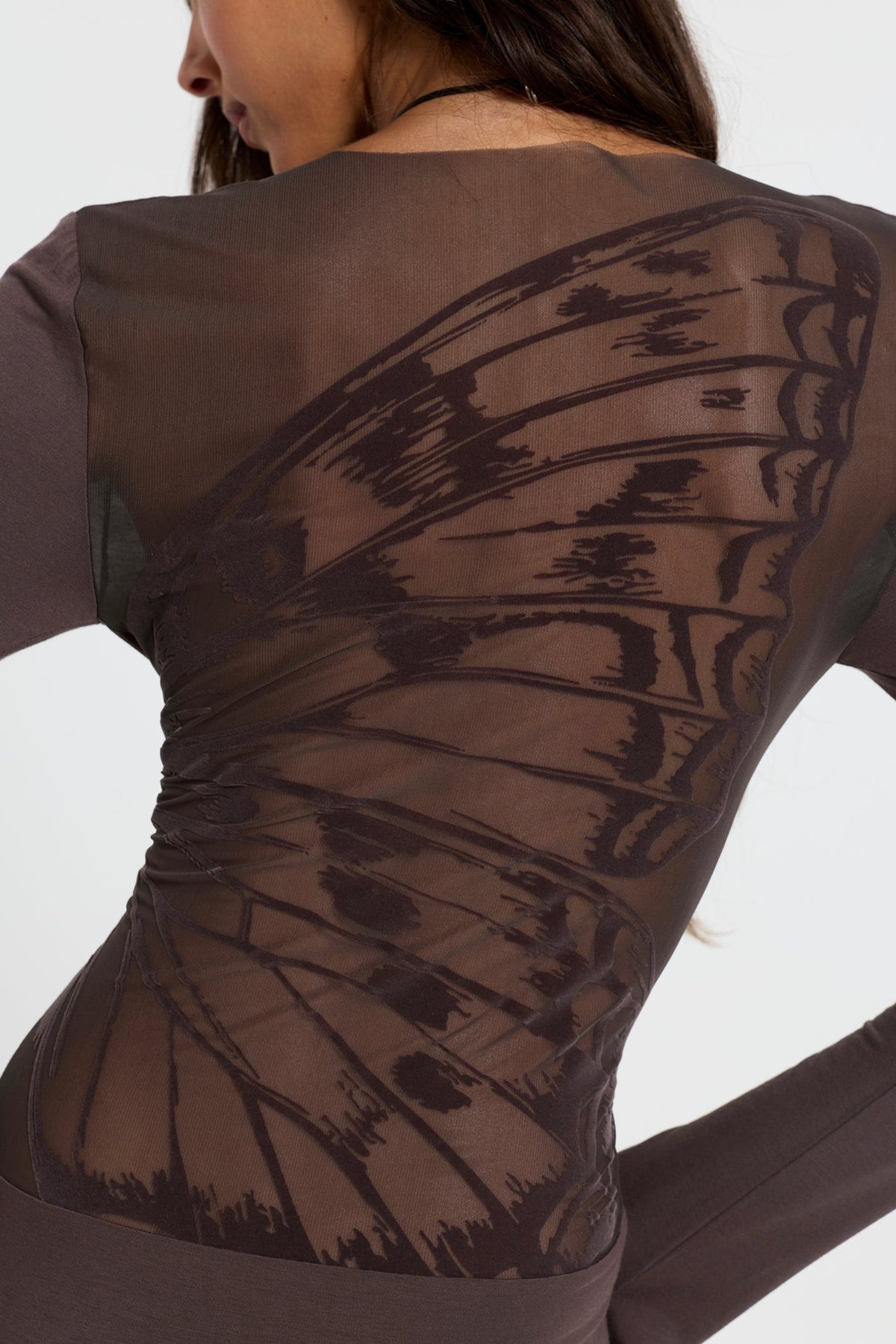 Butterfly Mesh Mini Dress