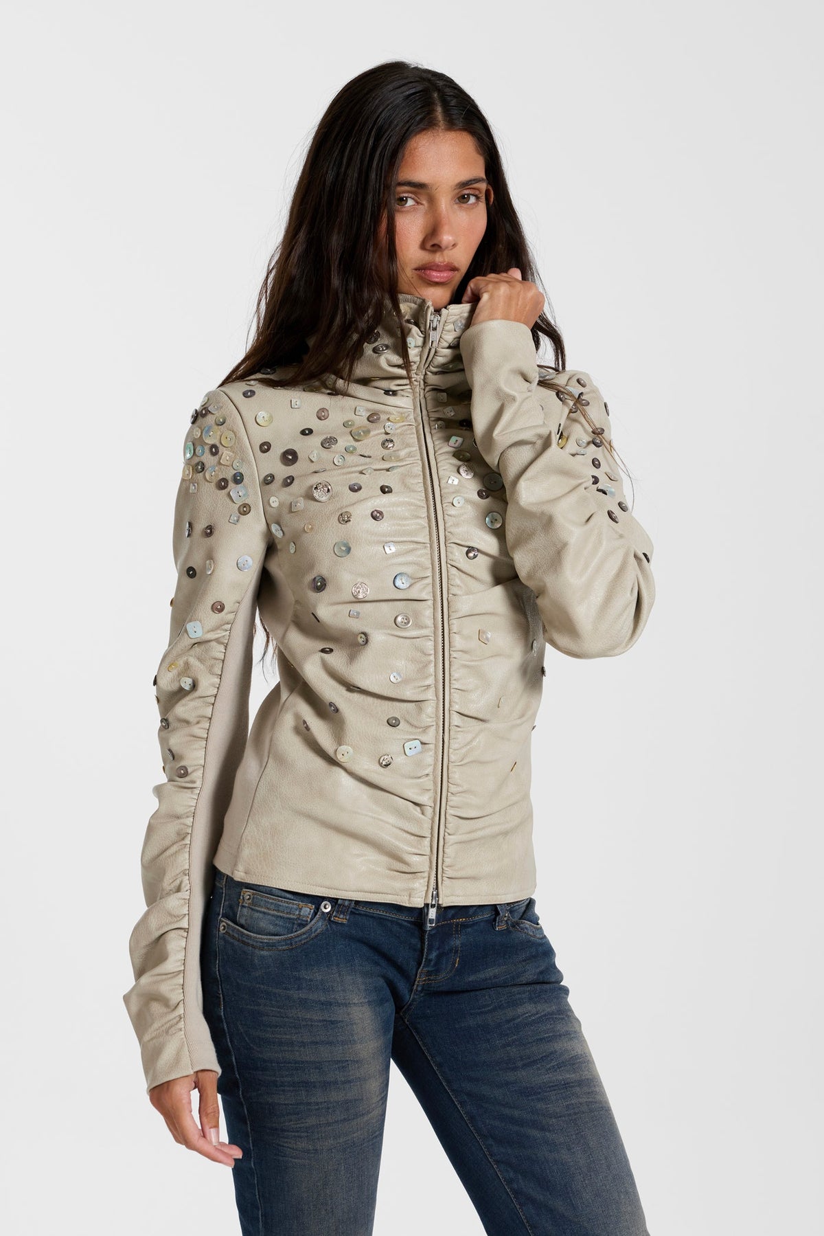 Chaqueta Presley con adornos de polipiel