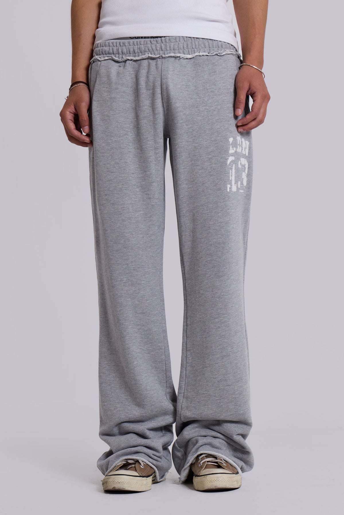 13 Grey Marl Bootcut Monster Joggers