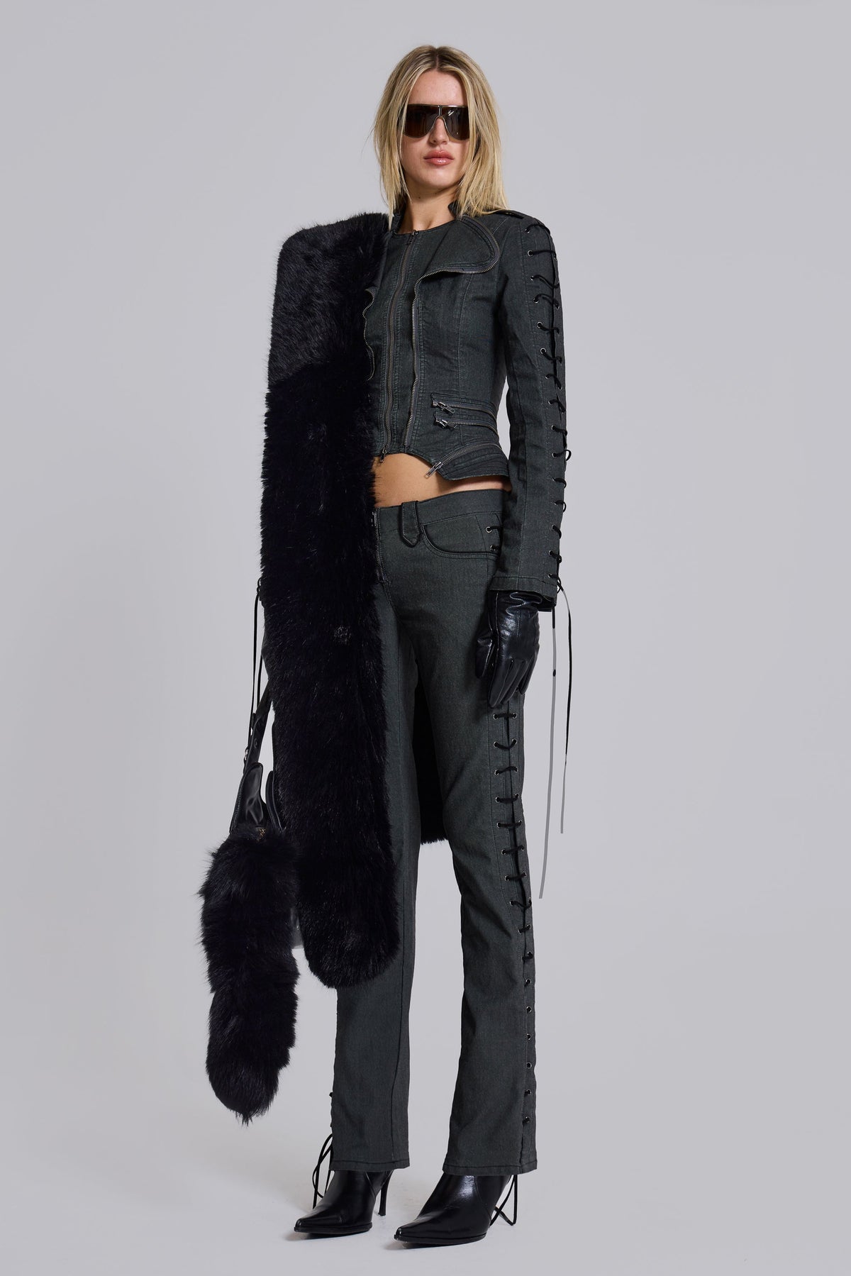 Charis Lace Up Military Bootcut Jeans