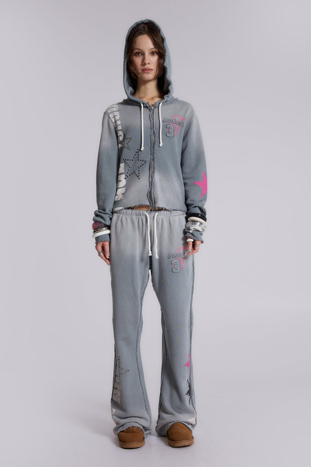 Cleo Graphic Slouchy Bootcut Jogger
