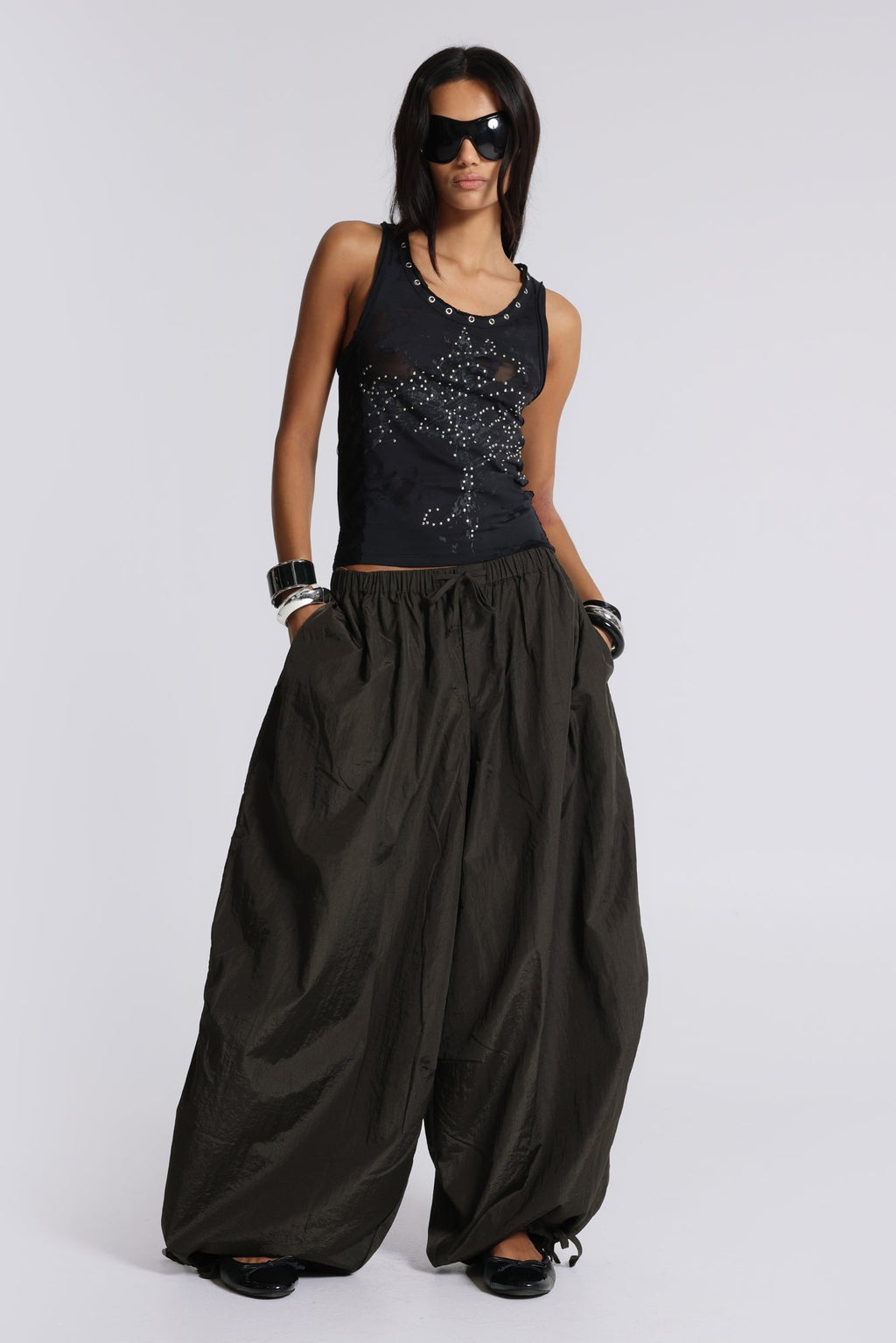 Ramona Burnout Vest Top in Black