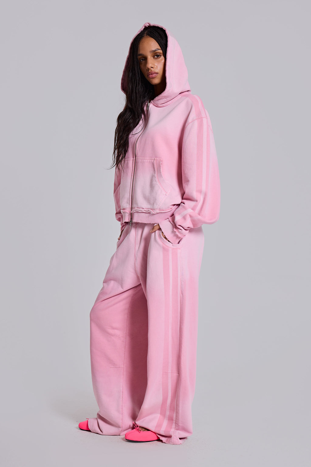 Pink Sporty Baggy Monster Hoodie