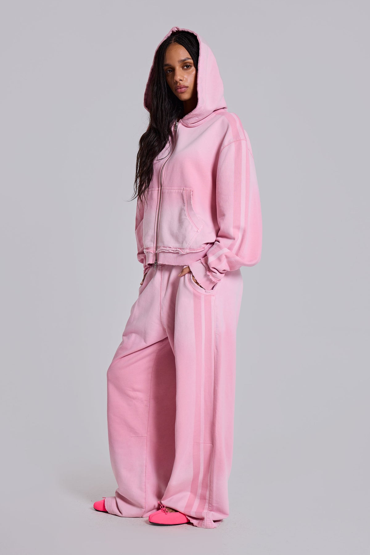 Pink Sporty Baggy Monster Hoodie
