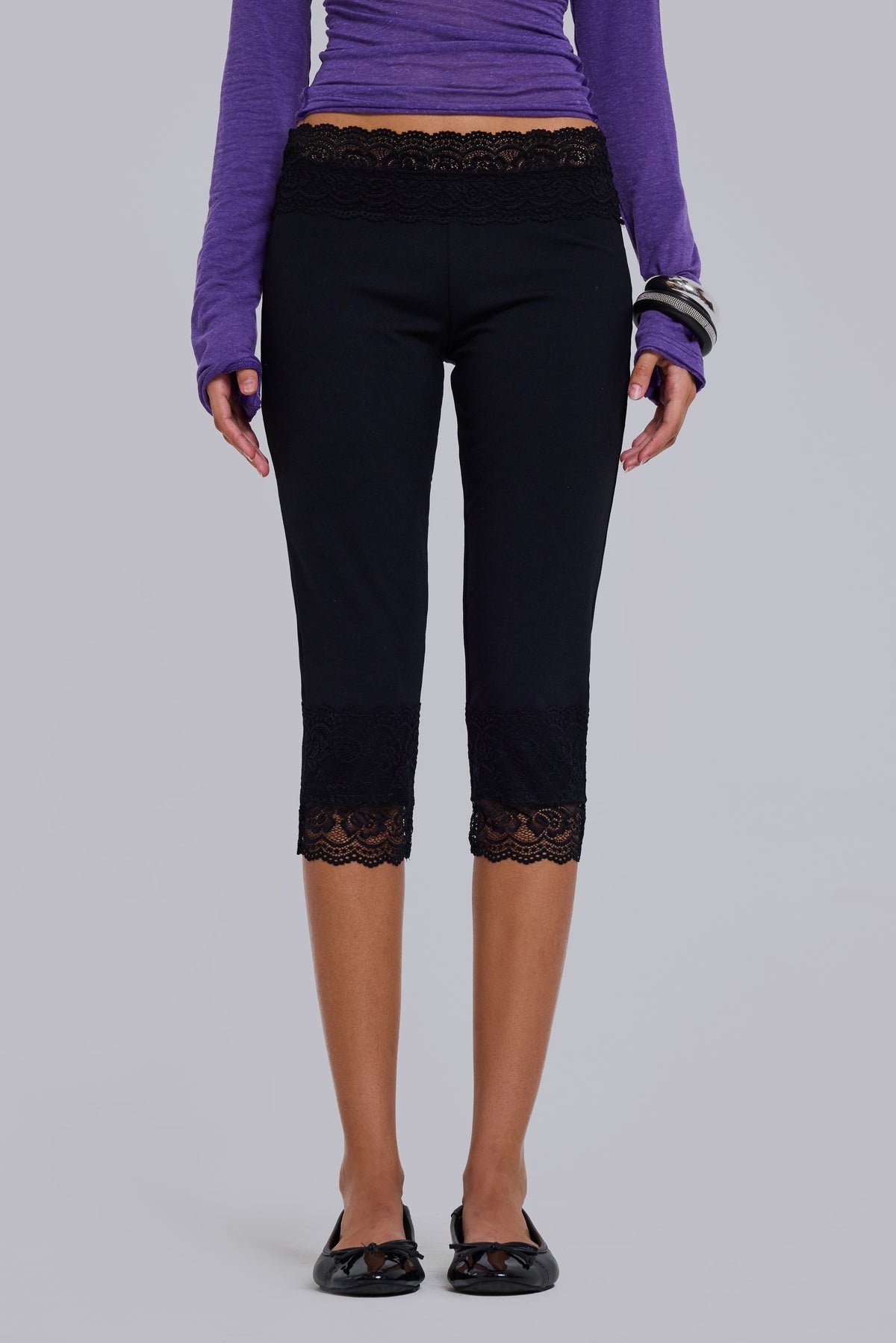 Teagan Lace Jersey Capri
