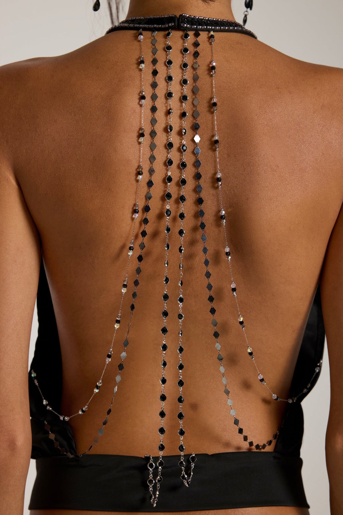 Alula Beaded Halter Backless Top