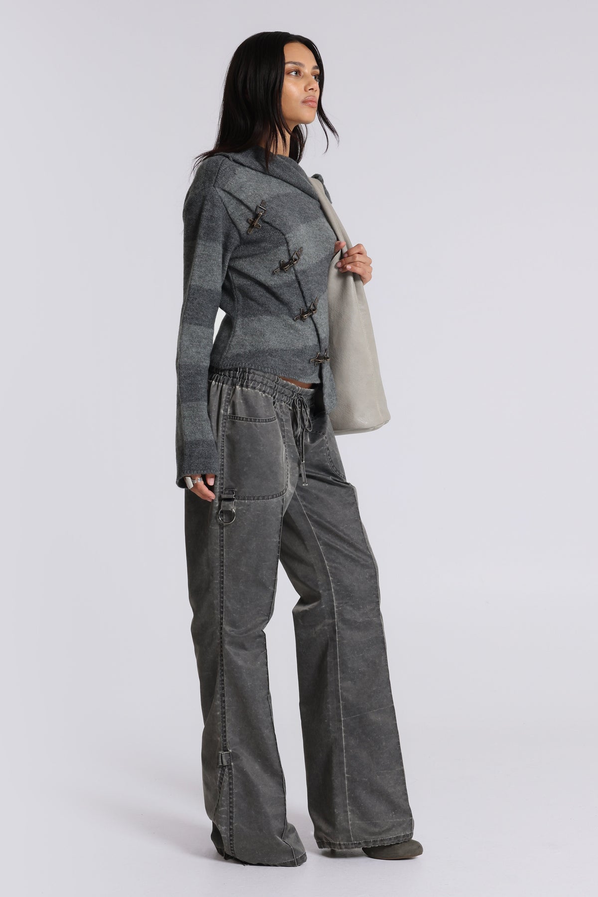 Vire Washed Satin Bootcut Cargos