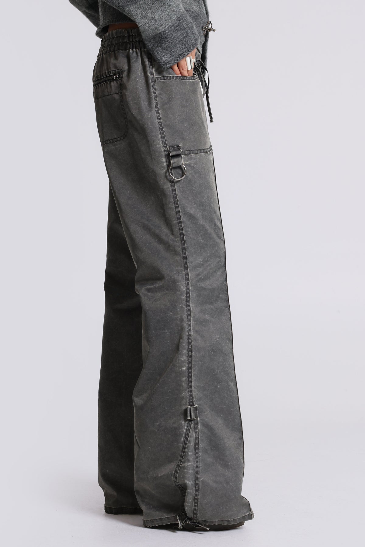 Vire Washed Satin Bootcut Cargos