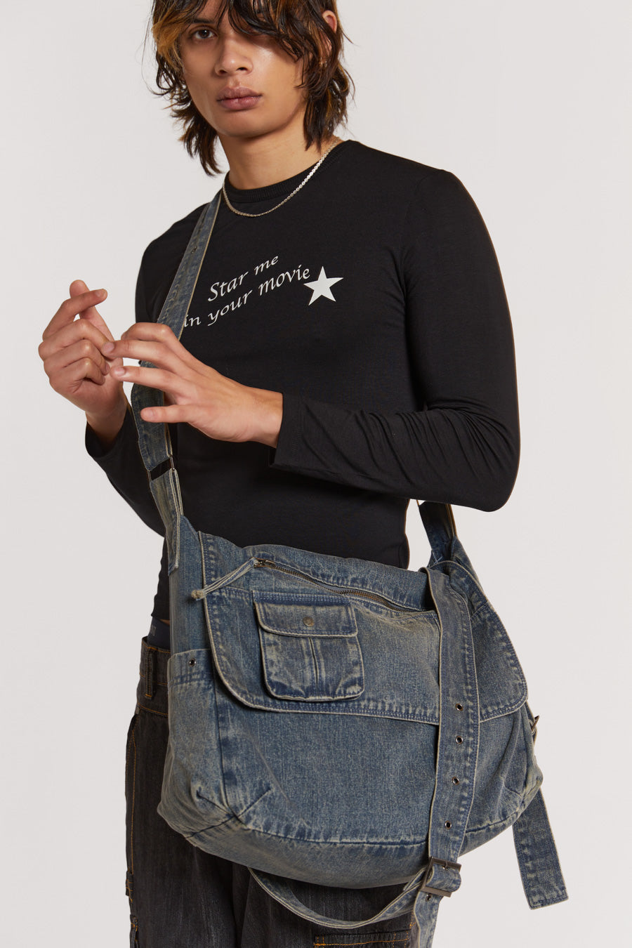 Stellar Denim Messenger Bag