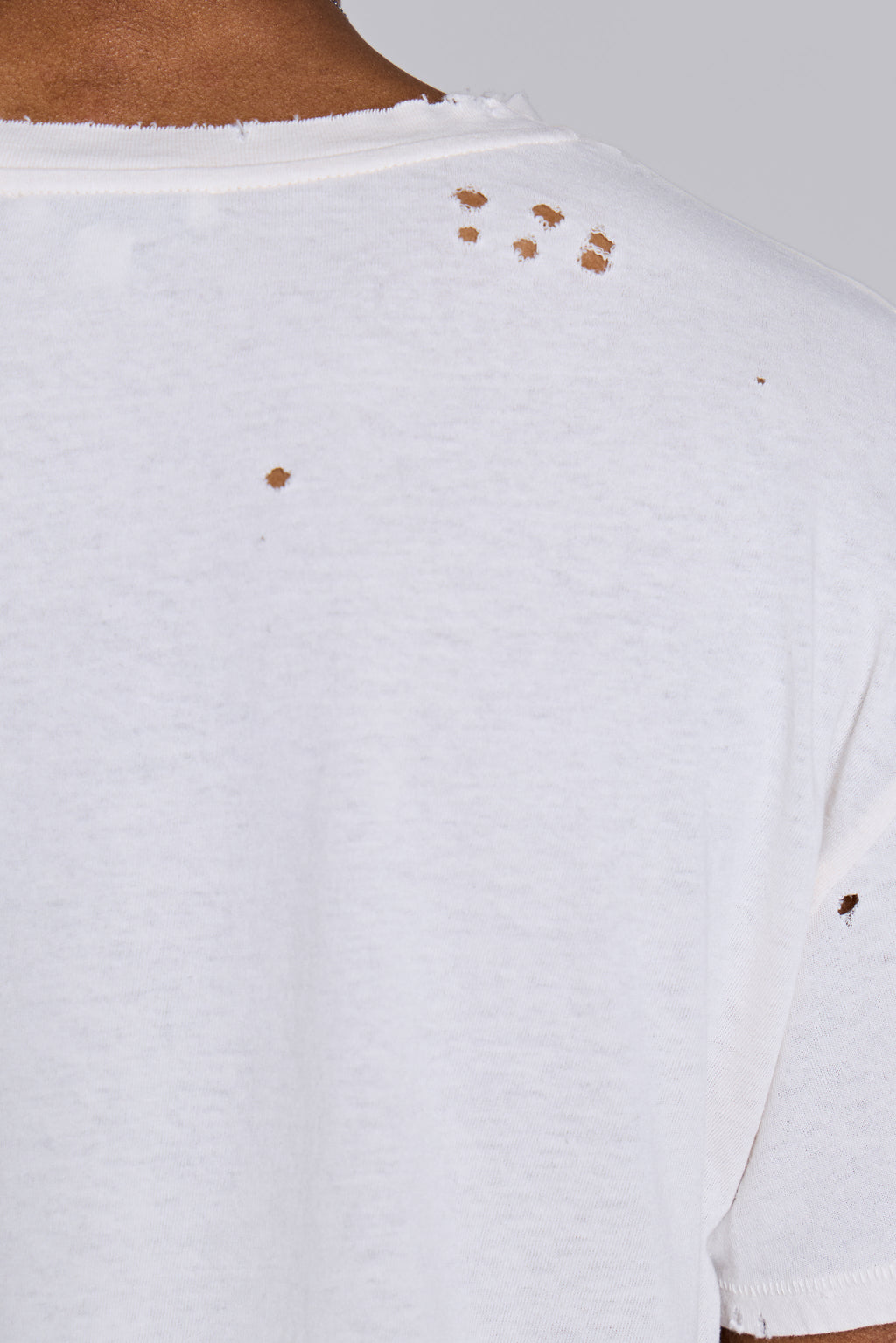 White Etching Cropped T-Shirt