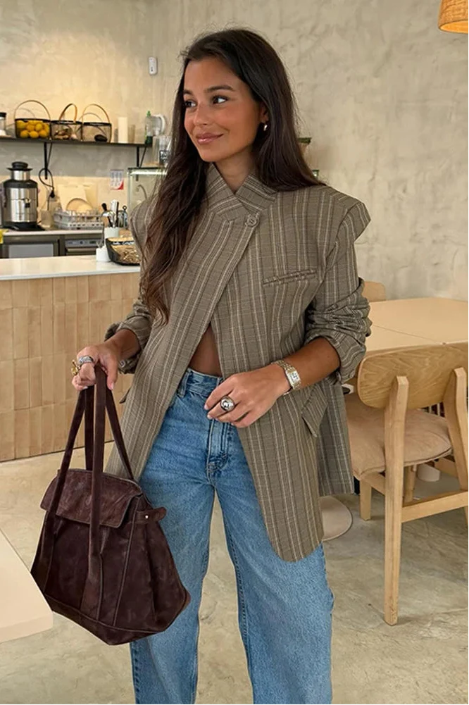 Maya | Blazer de cuadros de algodón