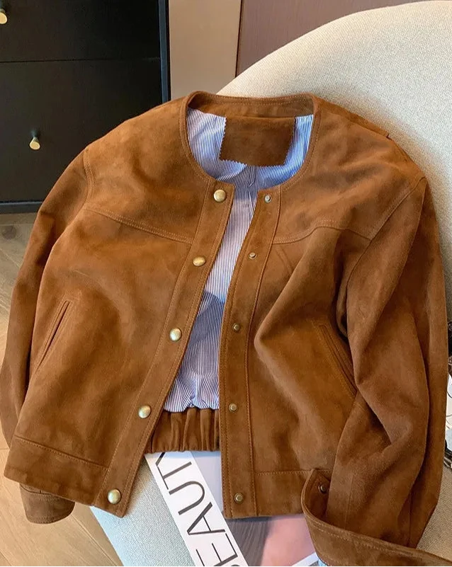 Elza | Chaqueta de ante sintético con cremallera