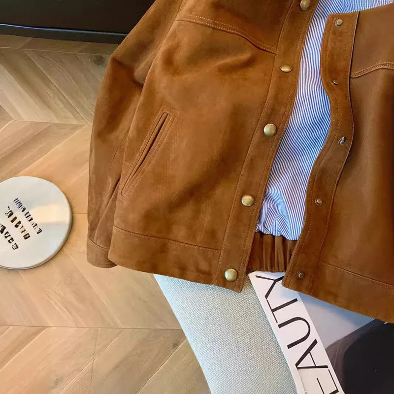 Elza | Chaqueta de ante sintético con cremallera