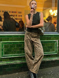 Jeana | Pantalones de leopardo de pierna ancha