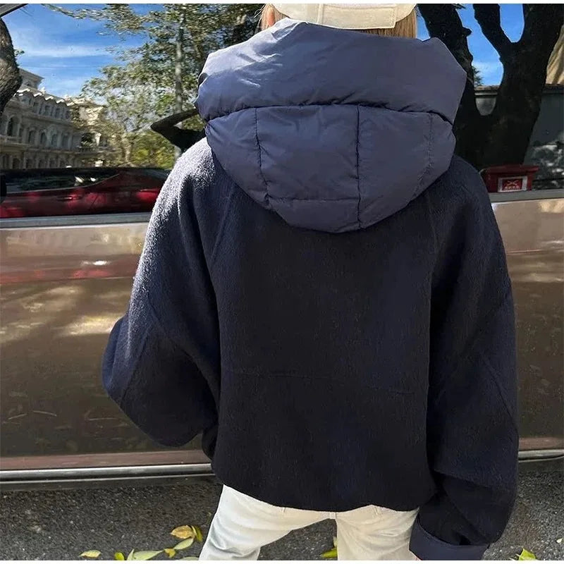 Maretto | Chaqueta de lana y algodón con cremallera