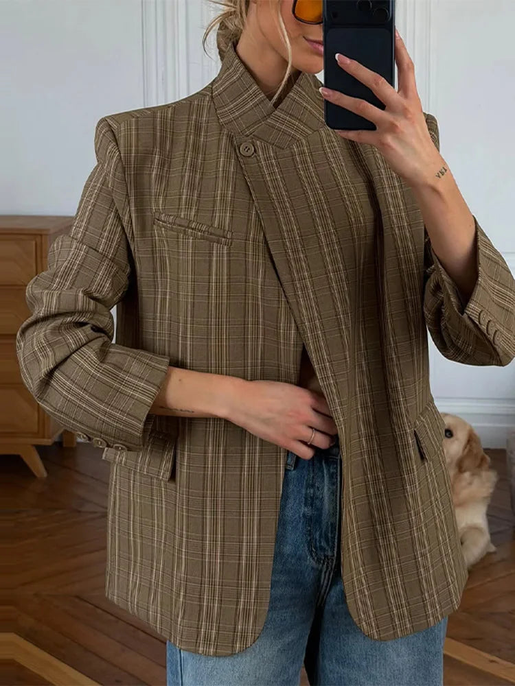 Maya | Blazer de cuadros de algodón