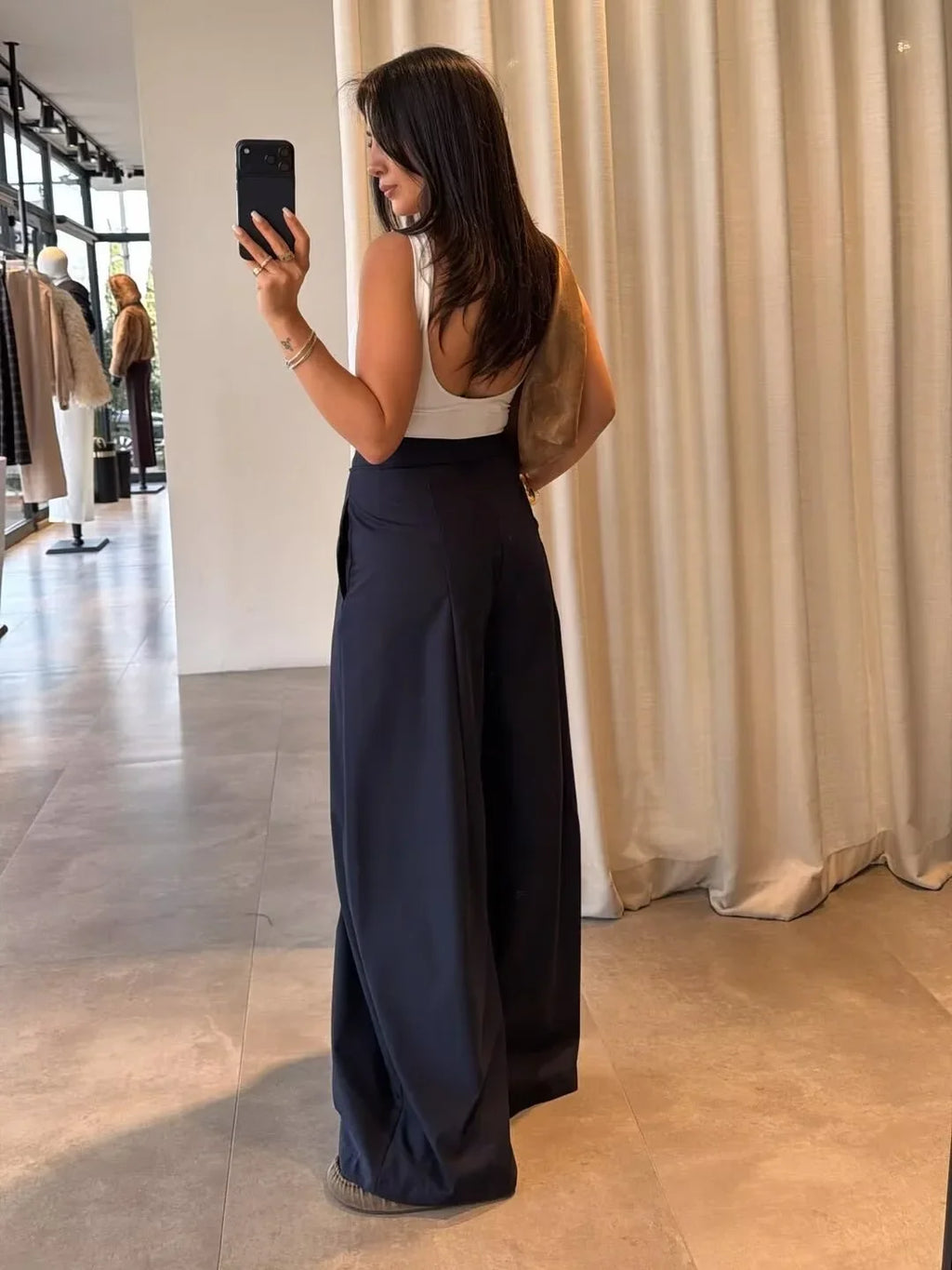 Mila | Pantalones de pierna ancha con cremallera