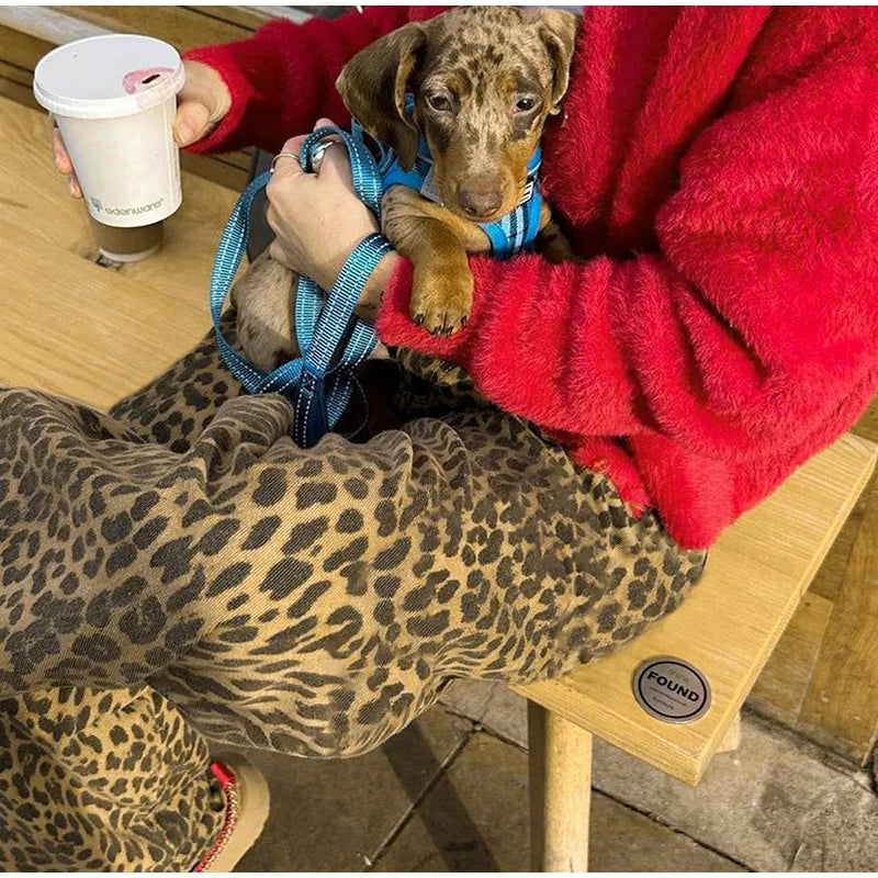 Jeana | Pantalones de leopardo de pierna ancha