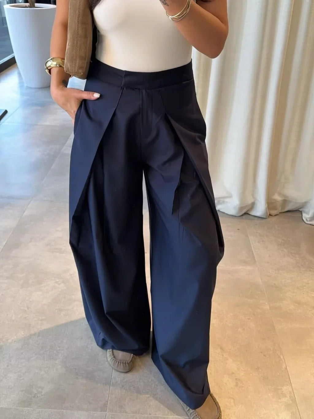 Mila | Pantalones de pierna ancha con cremallera