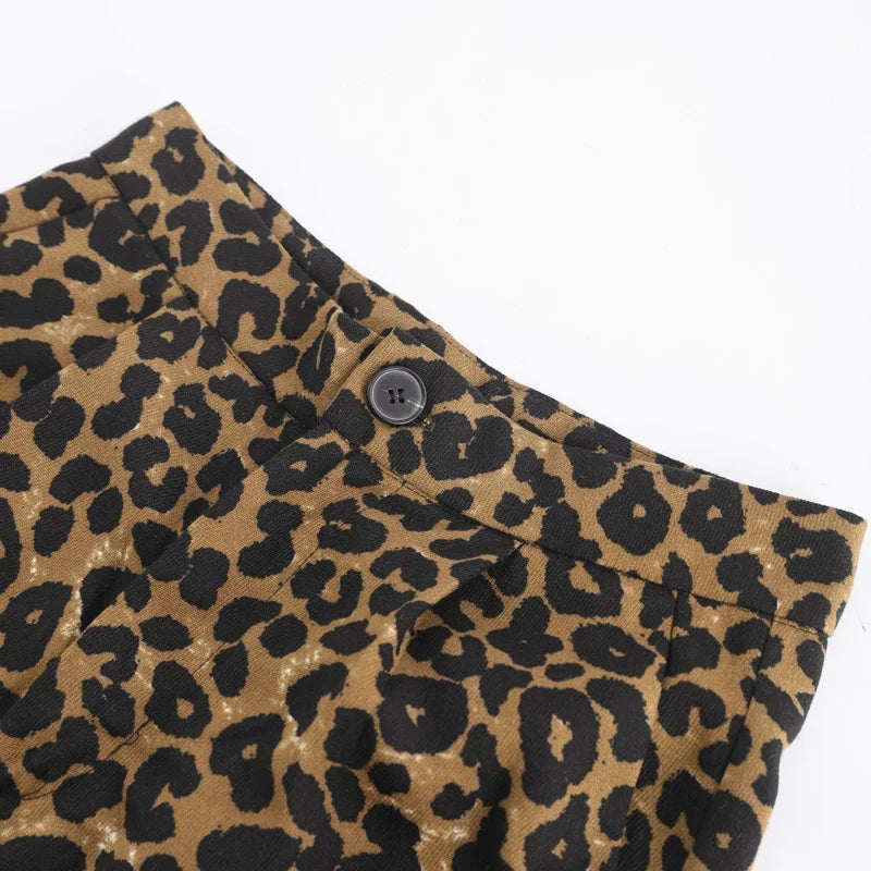 Jeana | Pantalones de leopardo de pierna ancha